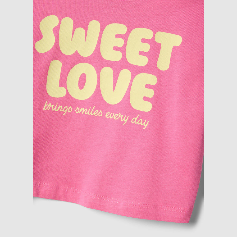 OVS | Camiseta Rosa de Corte Boxy con Estampado para Niña