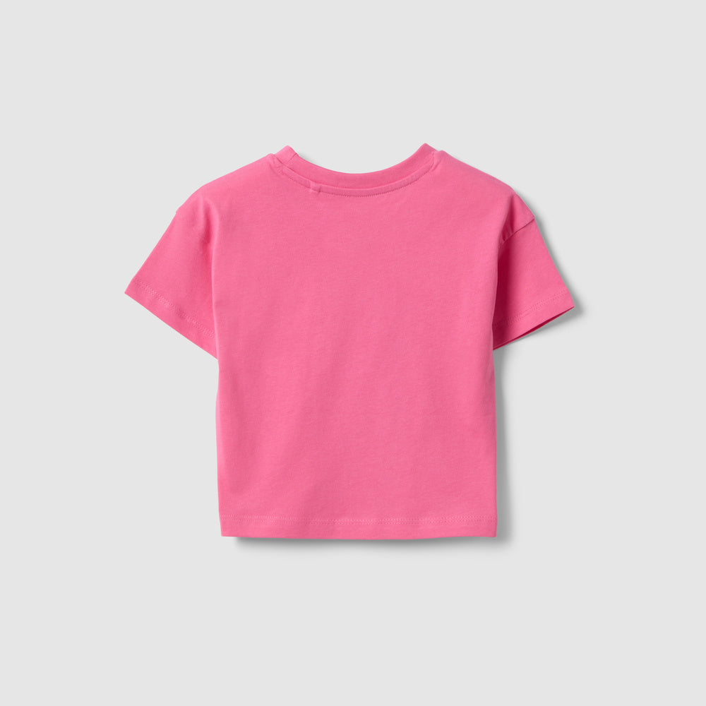 OVS | Camiseta Rosa de Algodón con Detalle de Corazones para Niña