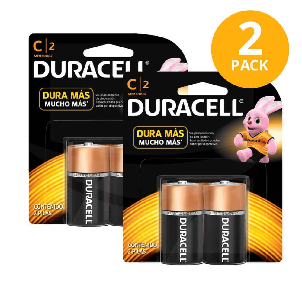 Duracell | Pack de 2 Pilas Alcalinas Tipo C