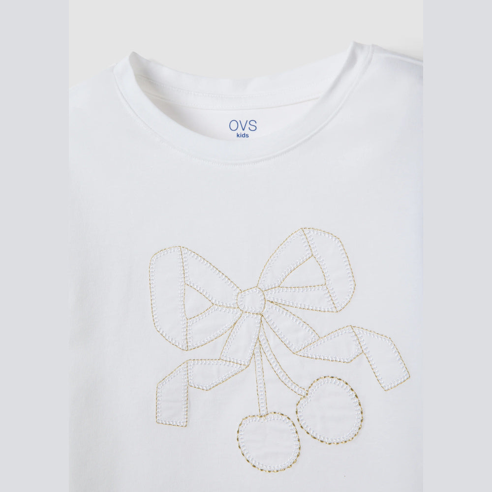 OVS | Camiseta blanca de algodón elástico para niña