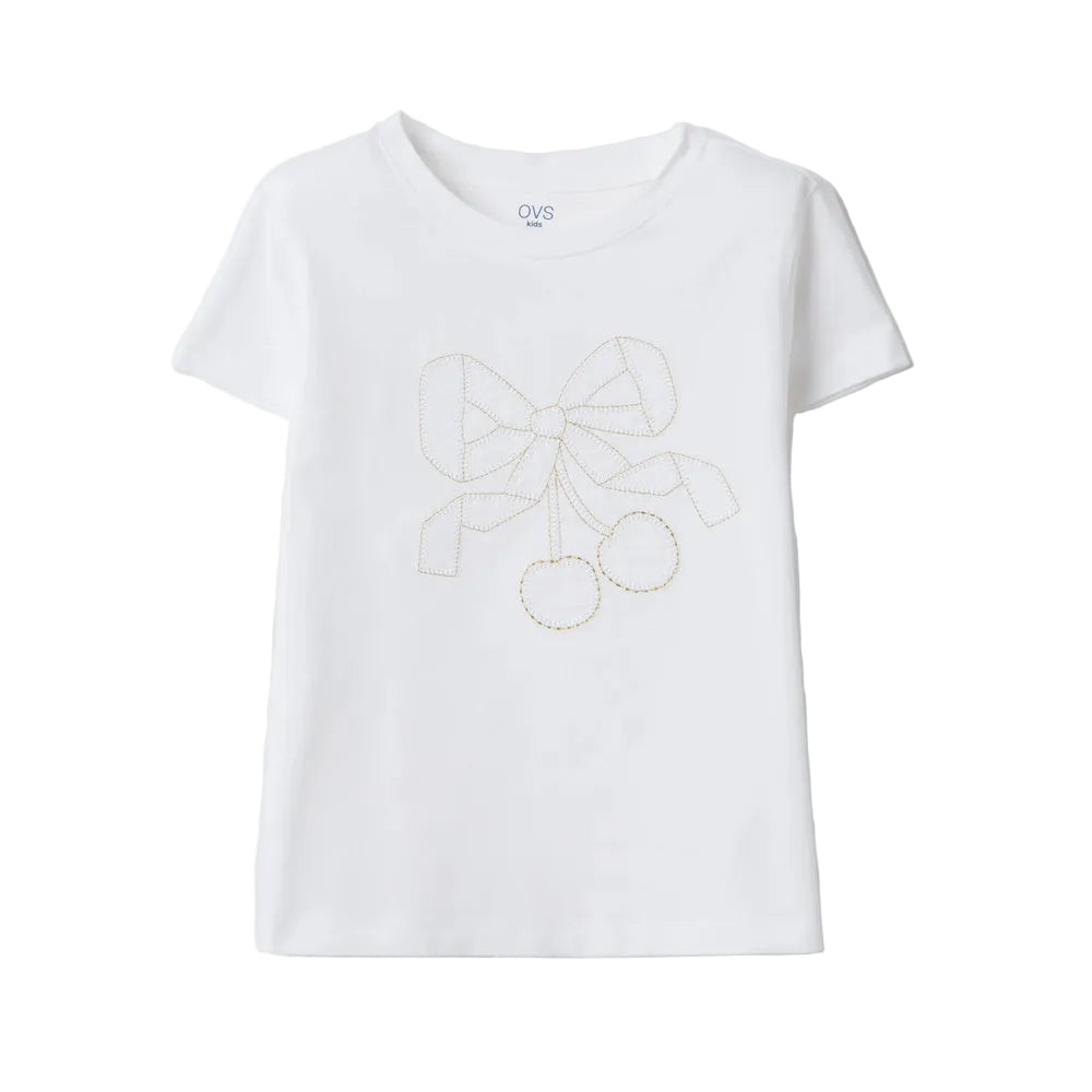 OVS | Camiseta blanca de algodón elástico para niña