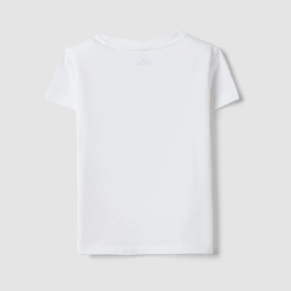 OVS | Camiseta blanca de algodón elástico para niña