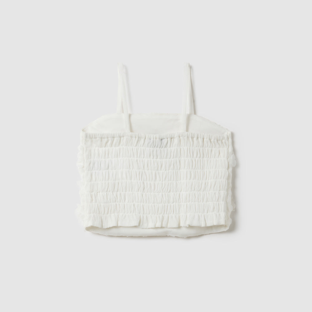 OVS | Top Sin Mangas Blanco con Textura Floral para Niña