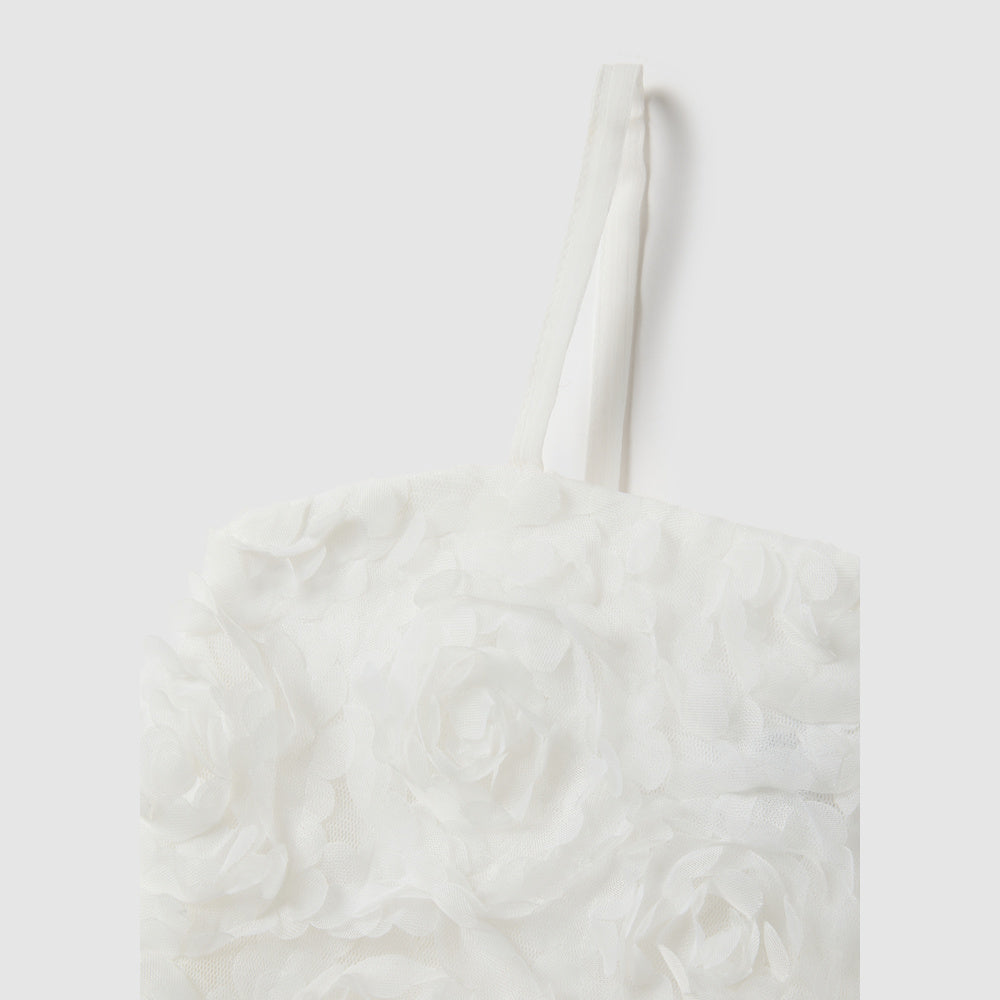OVS | Top Sin Mangas Blanco con Textura Floral para Niña