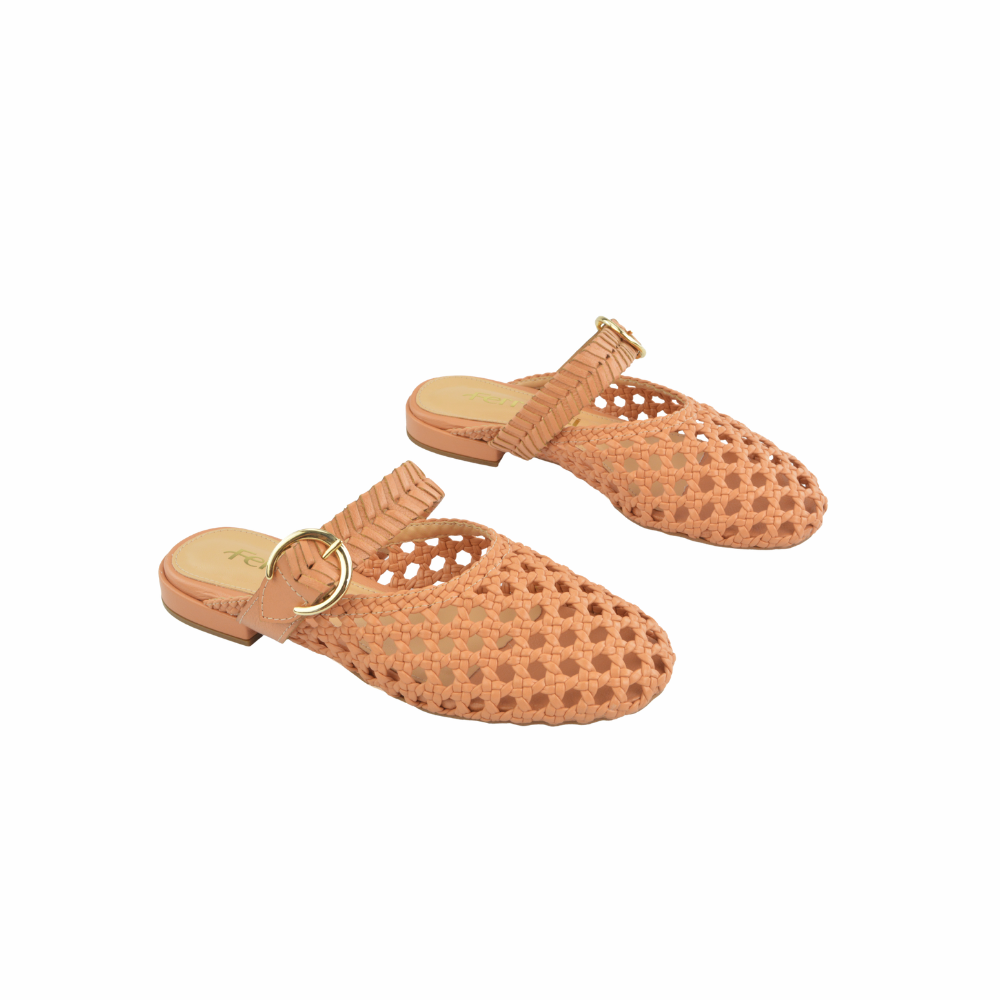 Mule Flat Tramado Handmade Amarula Ferrucci - vista 1