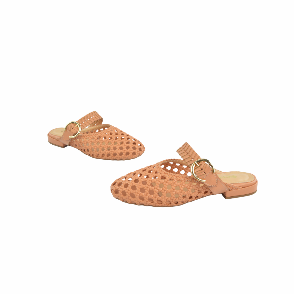 Mule Flat Tramado Handmade Amarula Ferrucci - vista 3