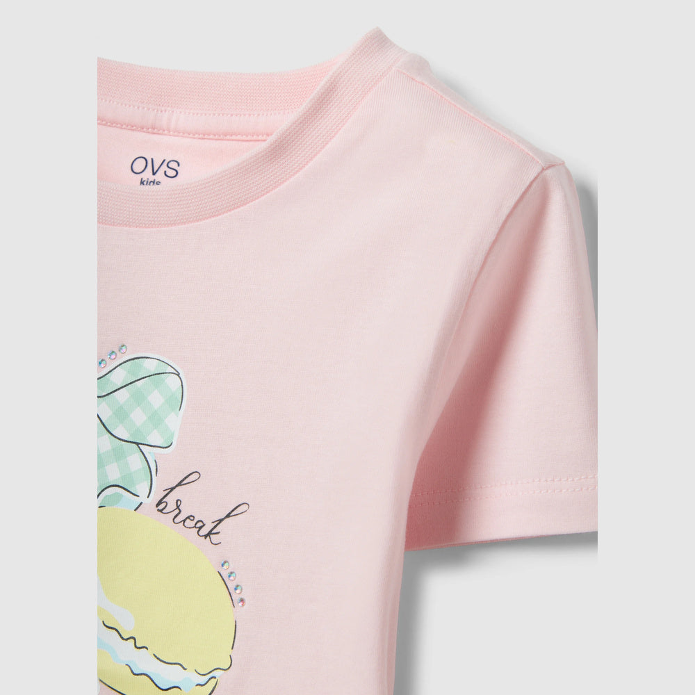 OVS | Camiseta rosa de algodón puro para niña