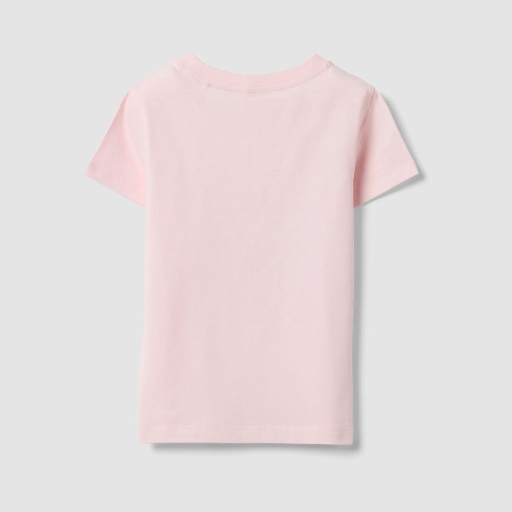 OVS | Camiseta rosa de algodón puro con estampado para niña