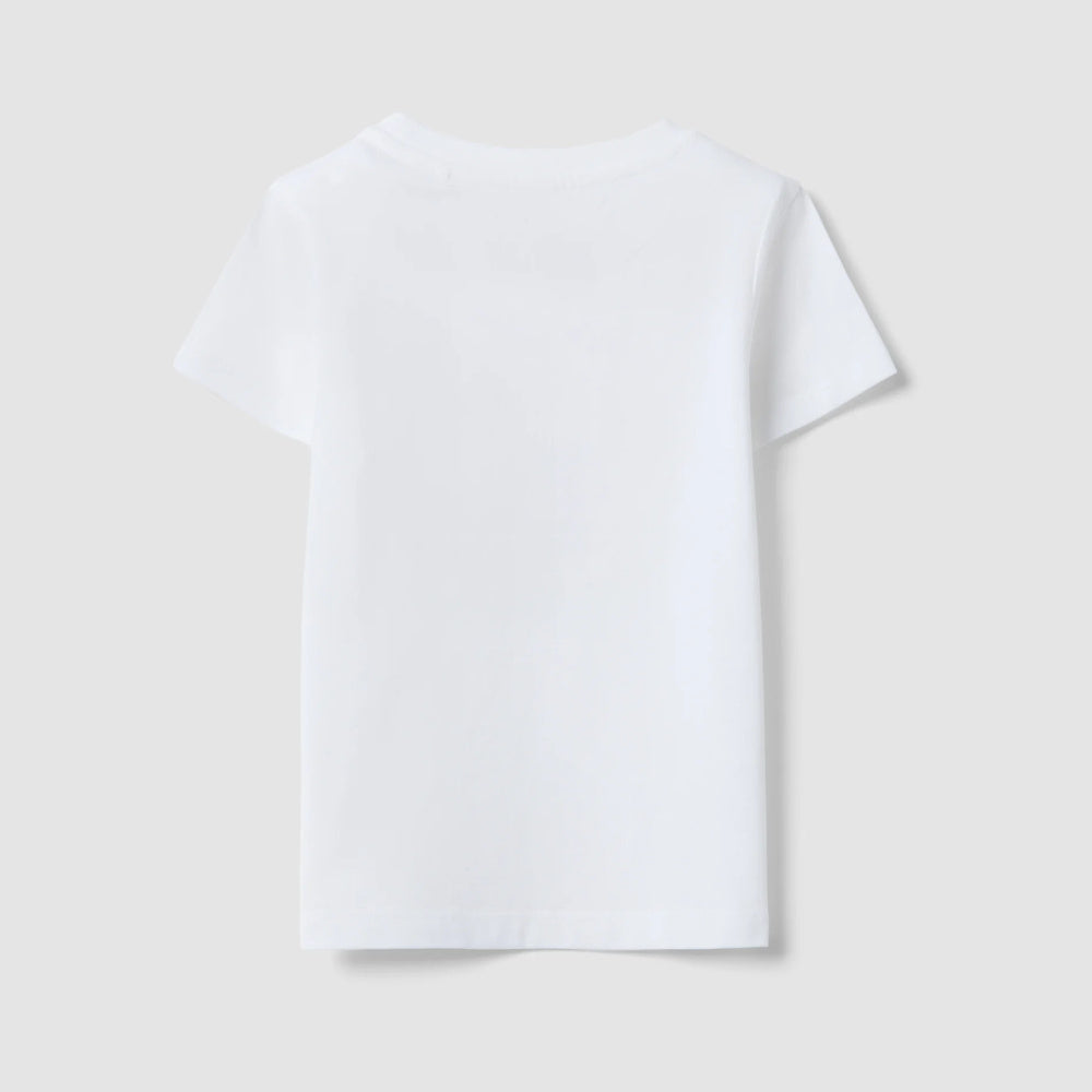 OVS | Camiseta blanca de algodón puro con estampado para niña