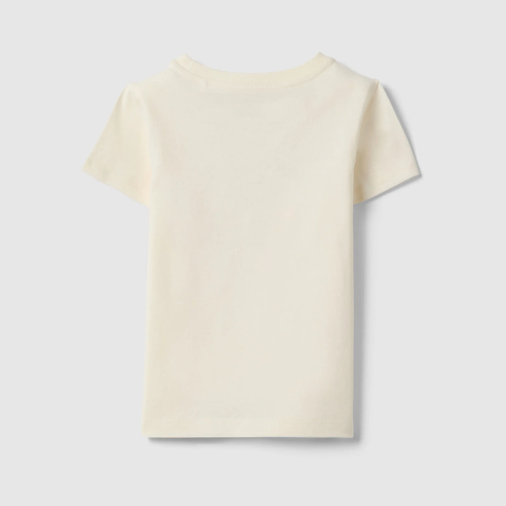 OVS | Camiseta beige de algodón puro con estampado para niña