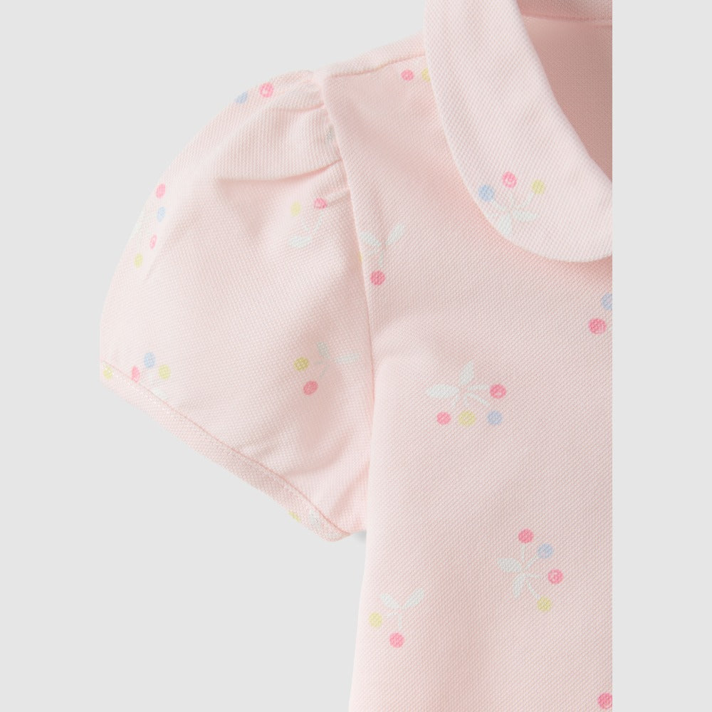 OVS | Polo Rosa de Algodón Puro con Estampado Floral para Niña