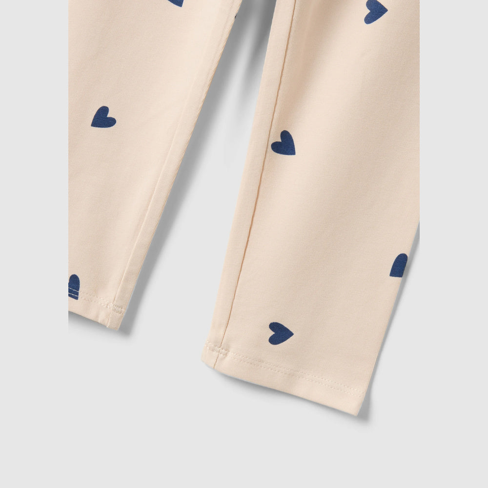 OVS | Leggings beige de algodón elástico de corte slim con estampado para niña