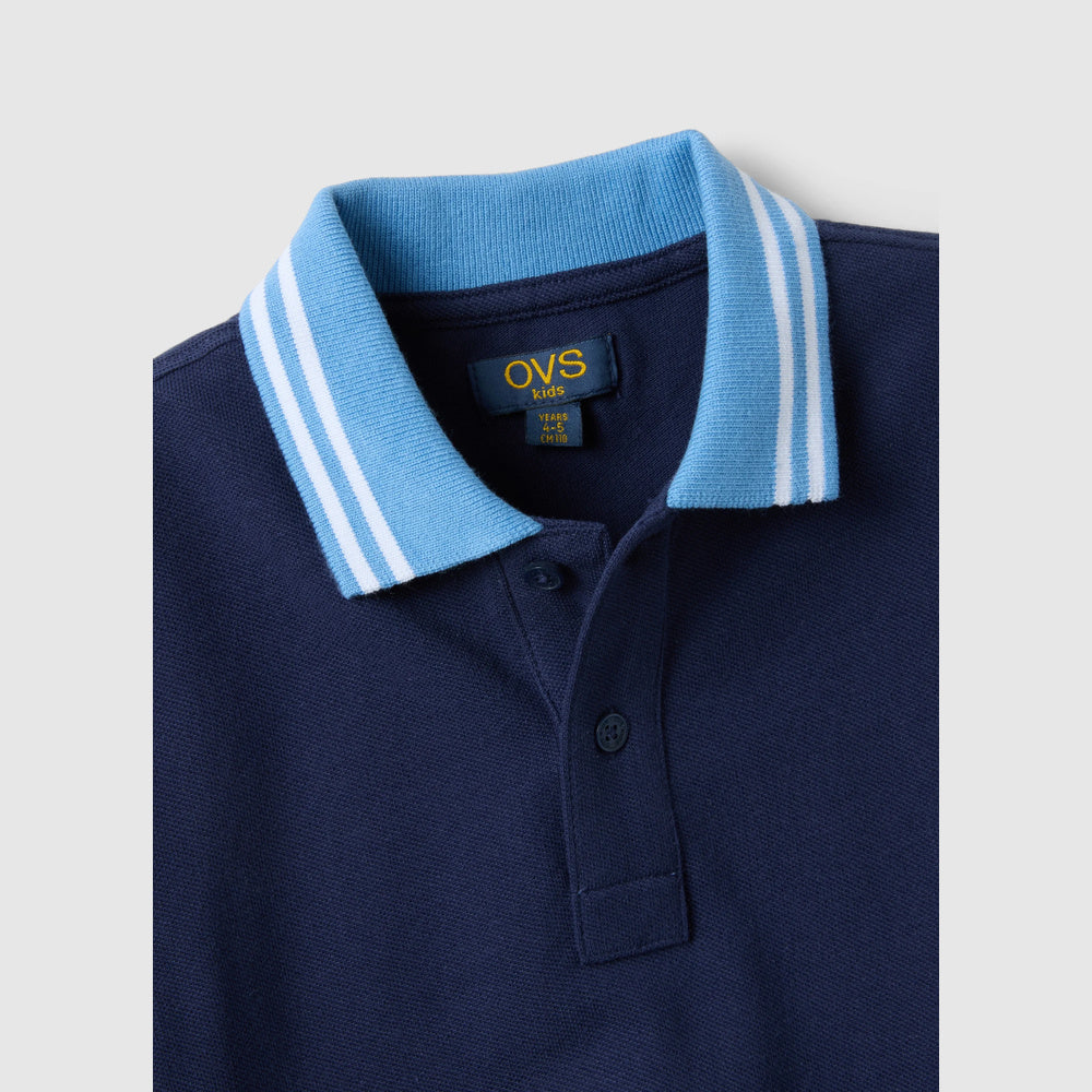 OVS | Polo azul de algodón puro infantil