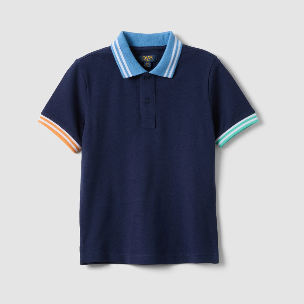 OVS | Polo azul de algodón puro infantil