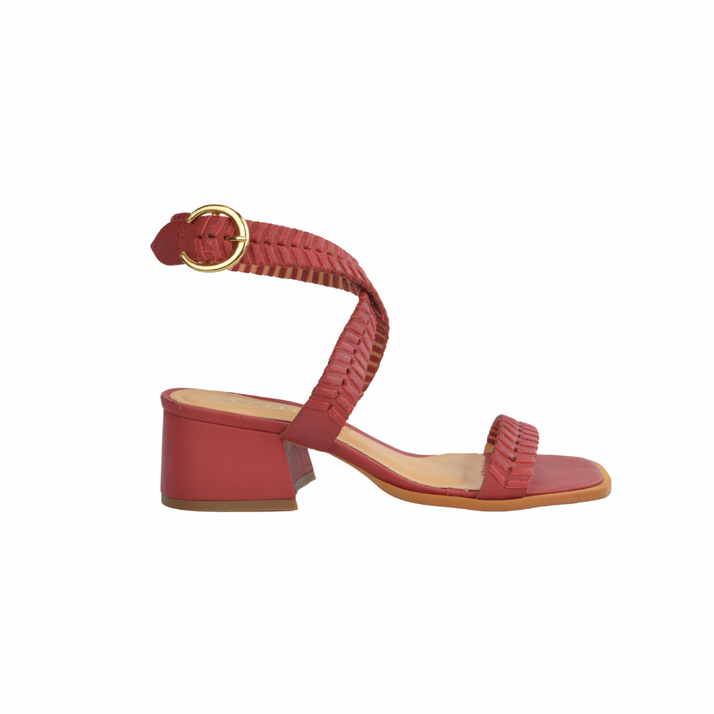 Sandalia Taco Bloque Detalle Handamade Cherry Cereja Ferrucci - vista 1