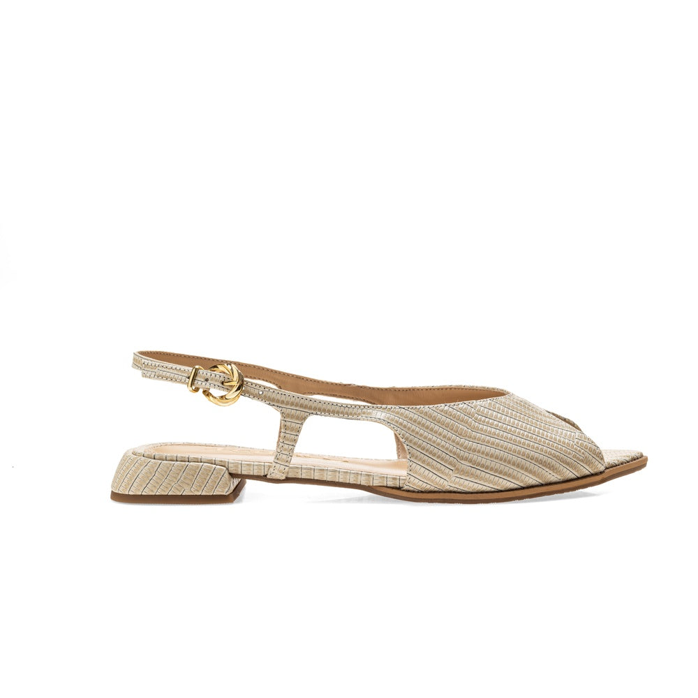 Ferrucci | Flat Punta Hoja Cuero Texturizado