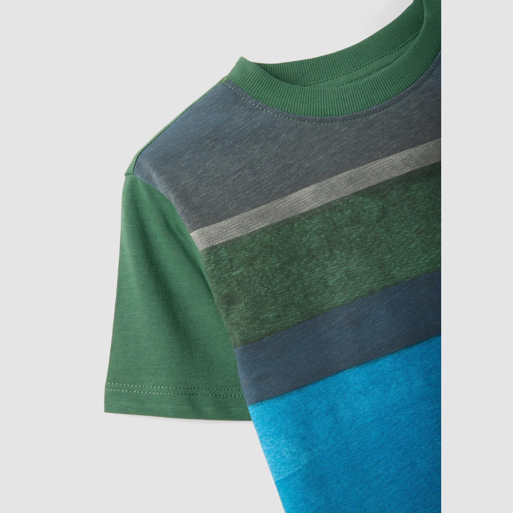 OVS | Camiseta multicolor de algodón puro con diseño a rayas infantil