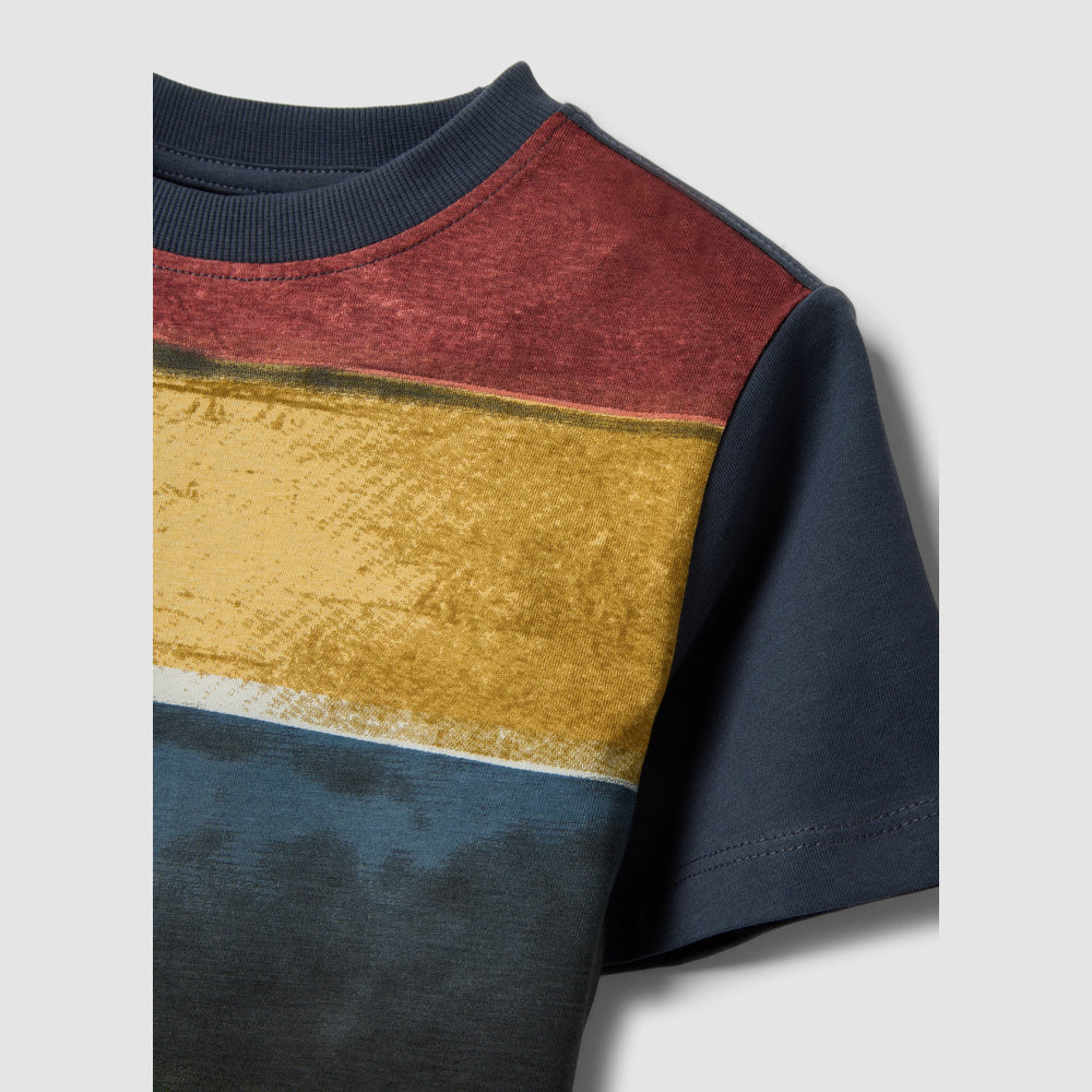 OVS | Camiseta multicolor de algodón puro con diseño a rayas para niño