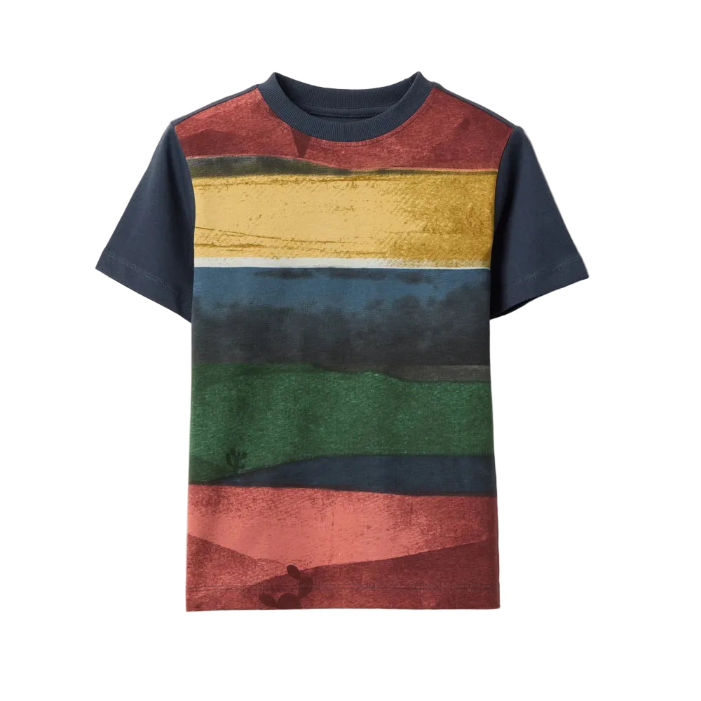 OVS | Camiseta multicolor de algodón puro con diseño a rayas para niño