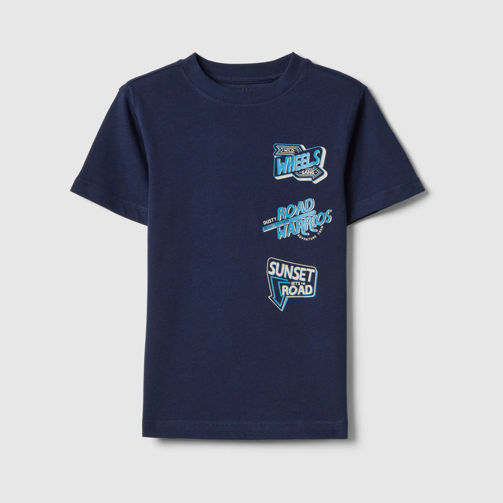 OVS | Camiseta azul de algodón puro con estampado para niño
