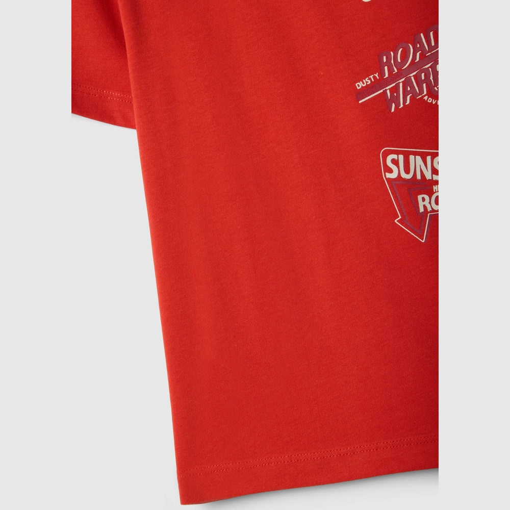 OVS | Camiseta roja de algodón puro con estampado para niño