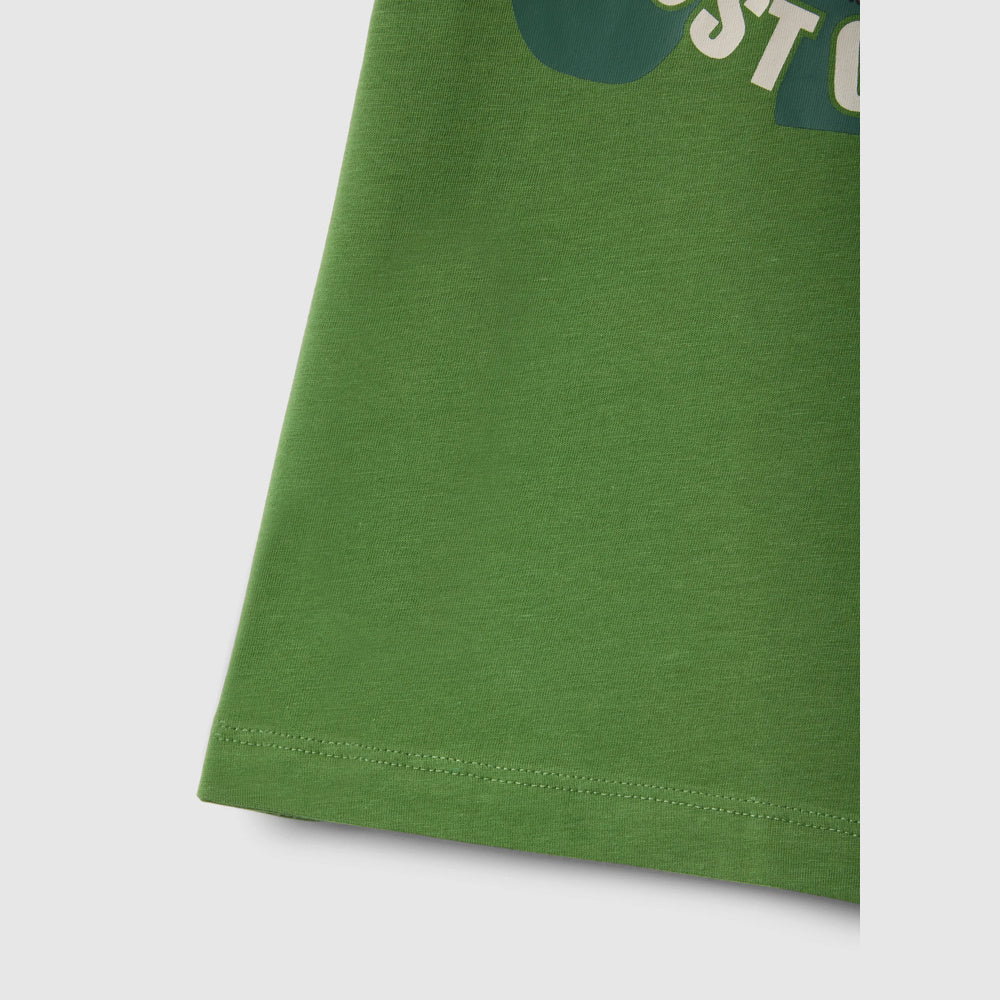 OVS | Camiseta verde de algodón puro con estampado infantil