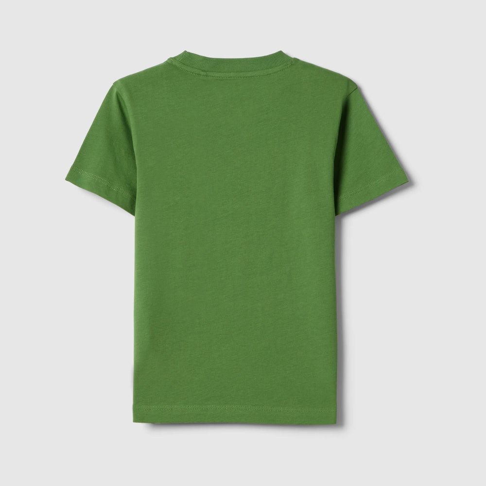 OVS | Camiseta verde de algodón puro con estampado infantil