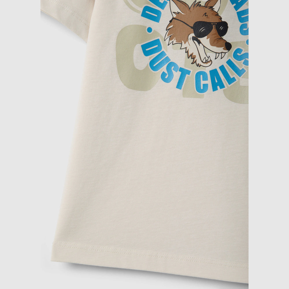 OVS | Camiseta beige de algodón puro con estampado infantil