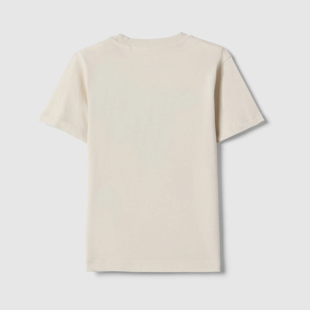 OVS | Camiseta beige de algodón puro con estampado infantil