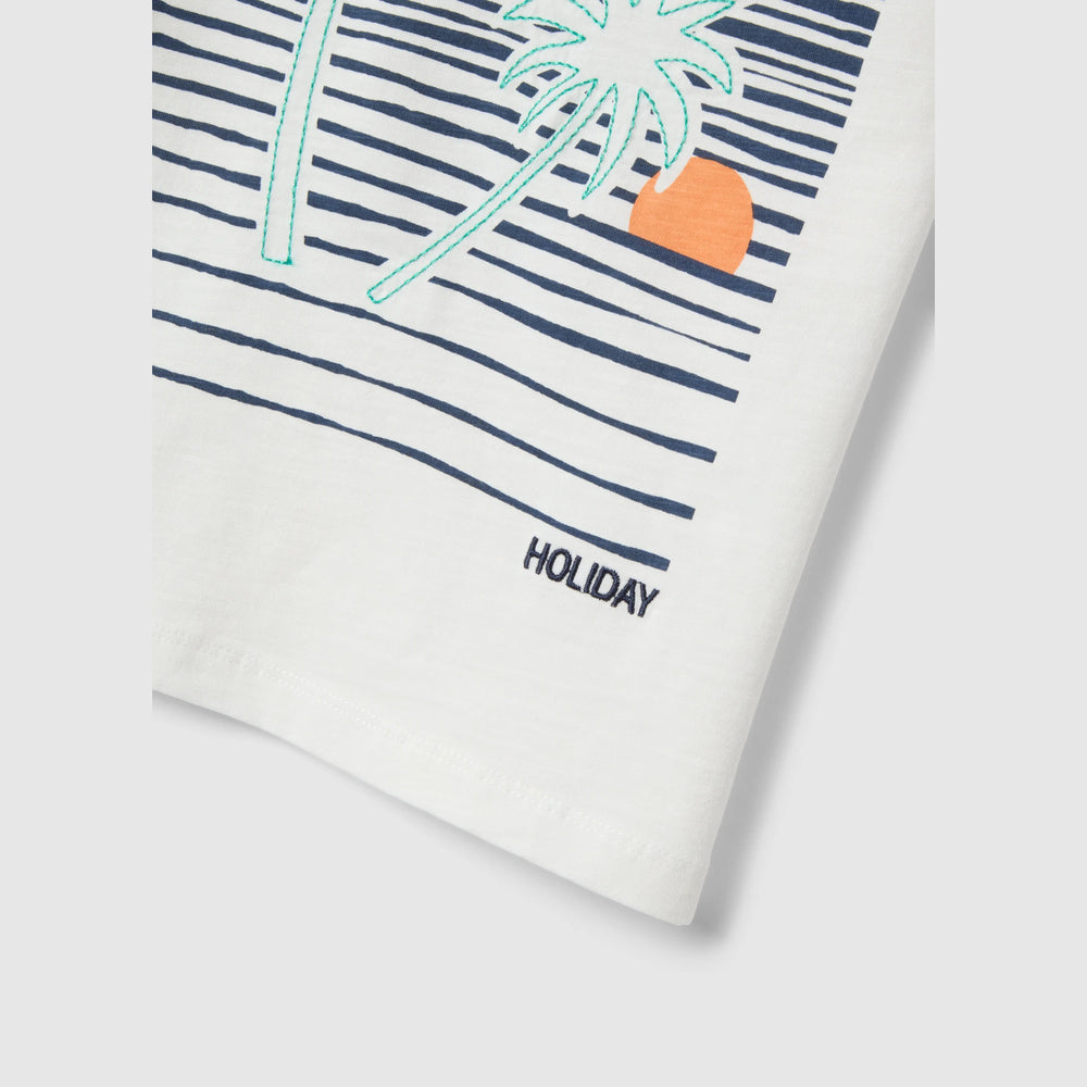 OVS | Camiseta blanca de algodón puro con estampado infantil