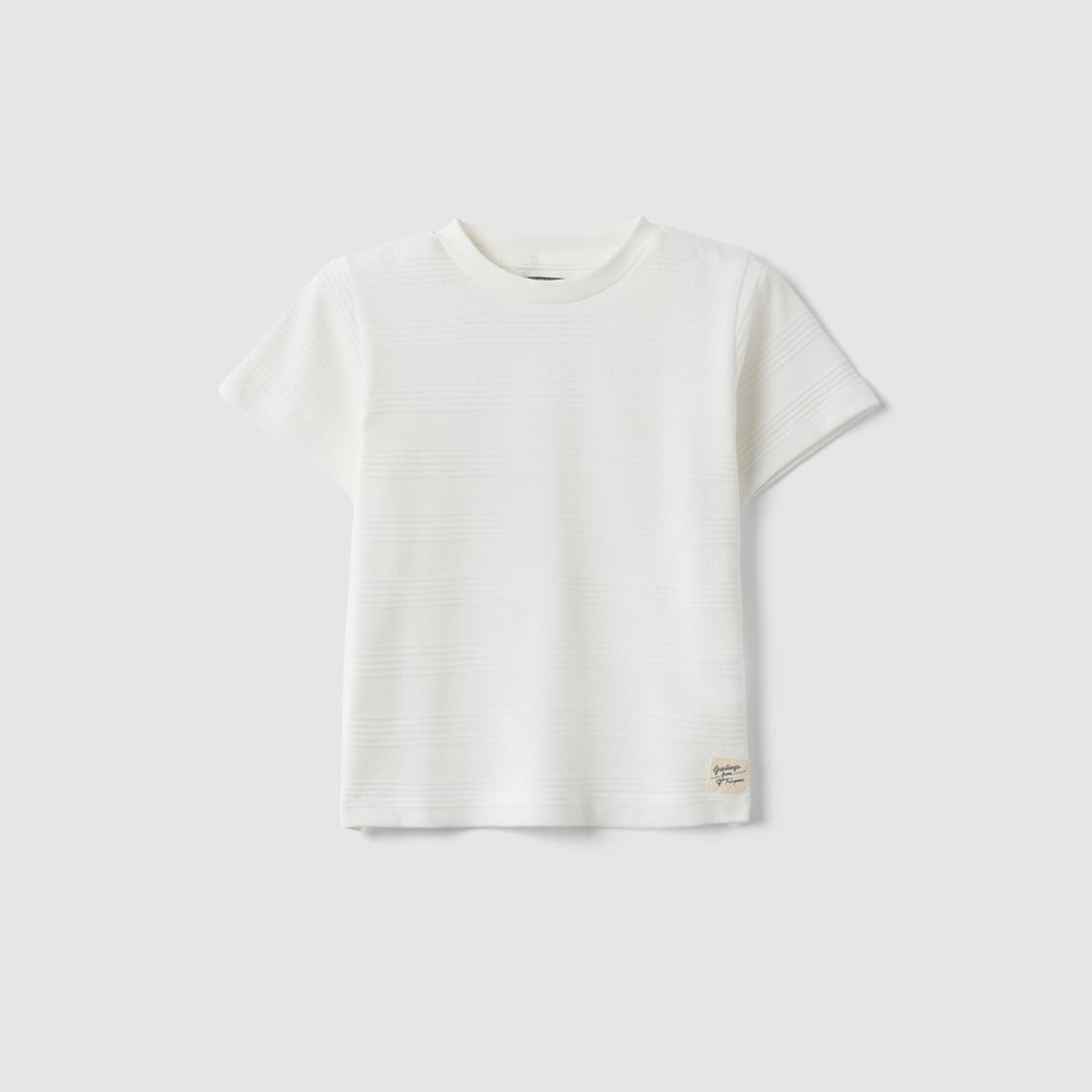 OVS | Camiseta Blanca de Mezcla de Algodón con Diseño a Rayas Infantil