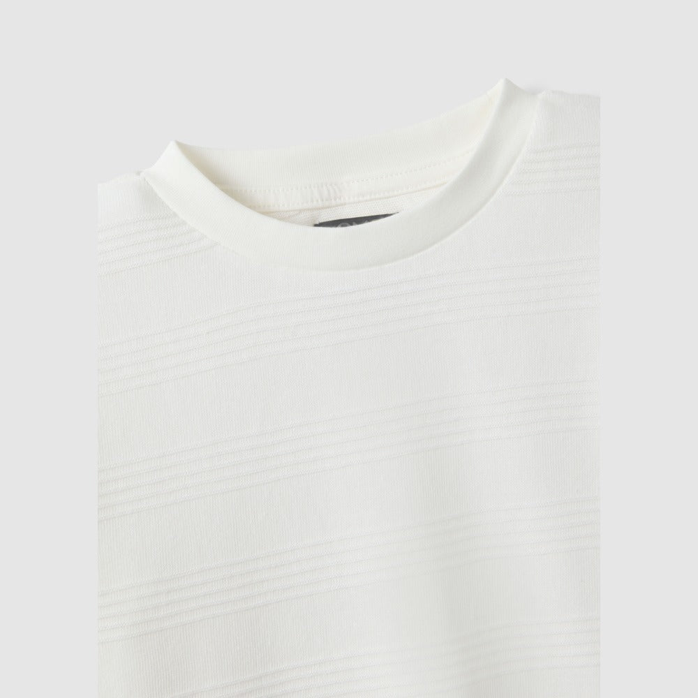 OVS | Camiseta Blanca de Mezcla de Algodón con Diseño a Rayas Infantil