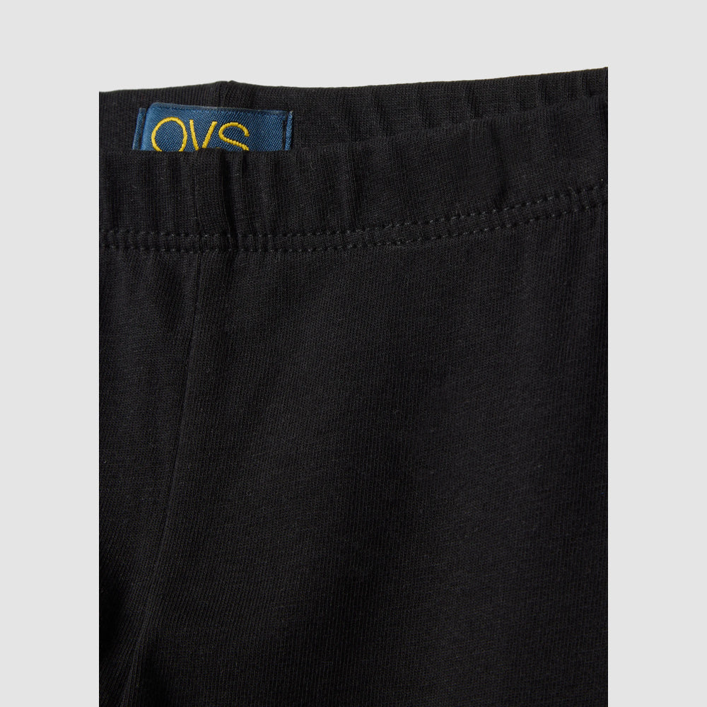 OVS | Leggings negros de algodón elástico de corte slim para niña