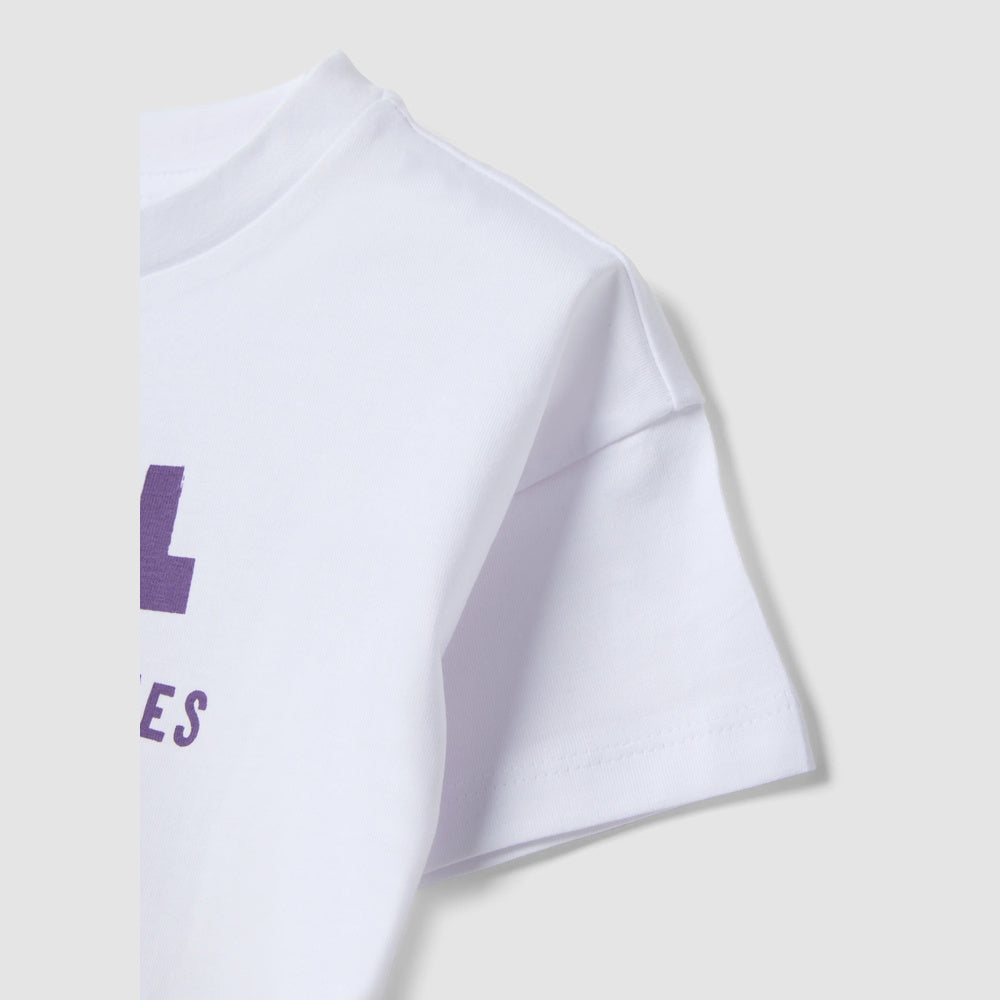OVS | Camiseta blanca de algodón puro con estampado de fresa para niña
