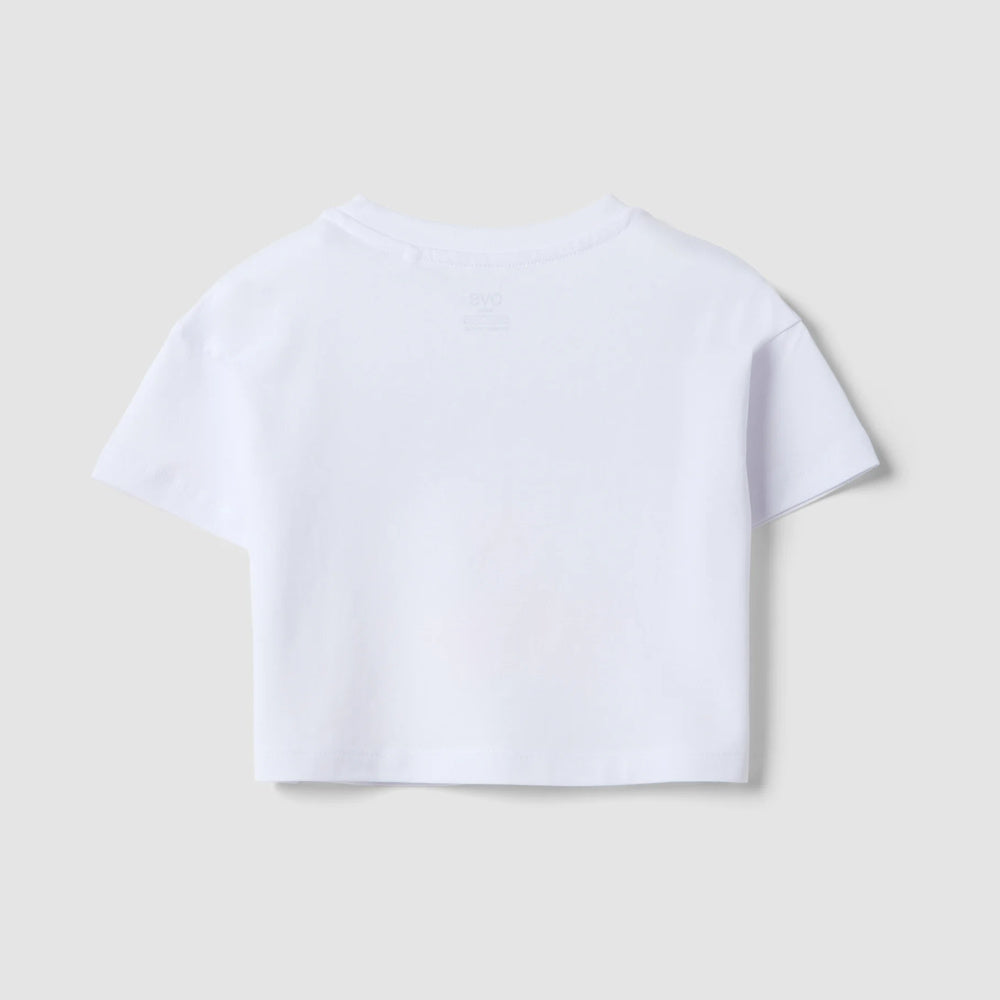 OVS | Camiseta blanca de algodón puro con estampado de fresa para niña