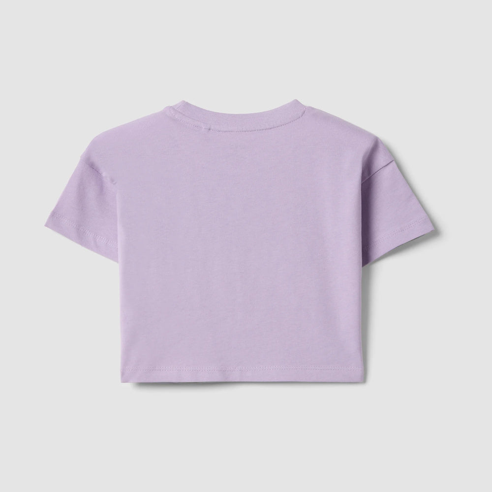 OVS | Camiseta morada de algodón puro con estampado de fresa para niña