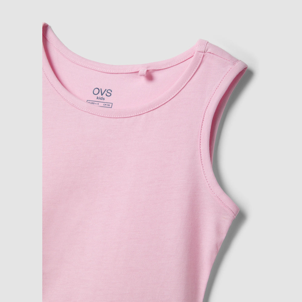 OVS | Vestido rosa de algodón puro sin mangas para niña