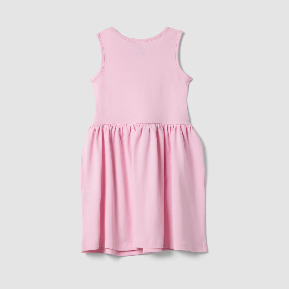 OVS | Vestido rosa de algodón puro sin mangas para niña