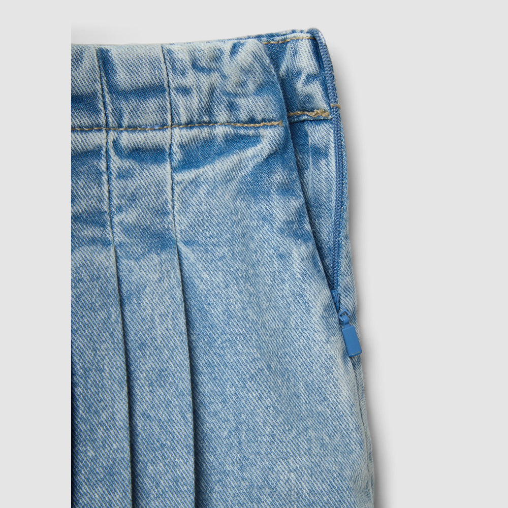 OVS | Falda azul claro de denim con diseño plisado para niña