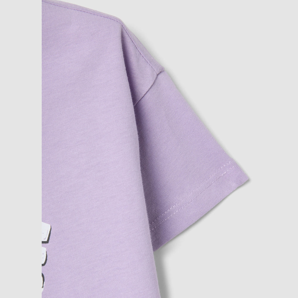 OVS | Camiseta morada de algodón puro con estampado para niña