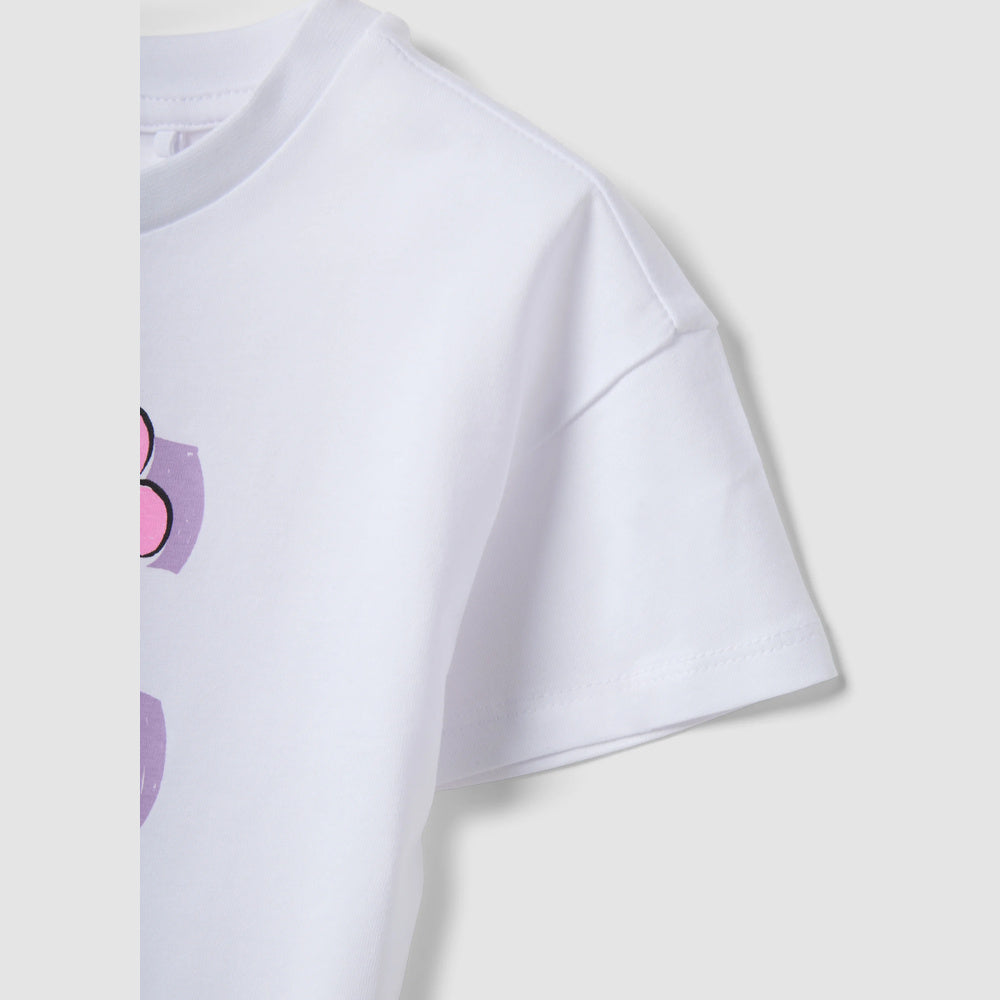 OVS | Camiseta blanca de algodón puro con estampado para niña