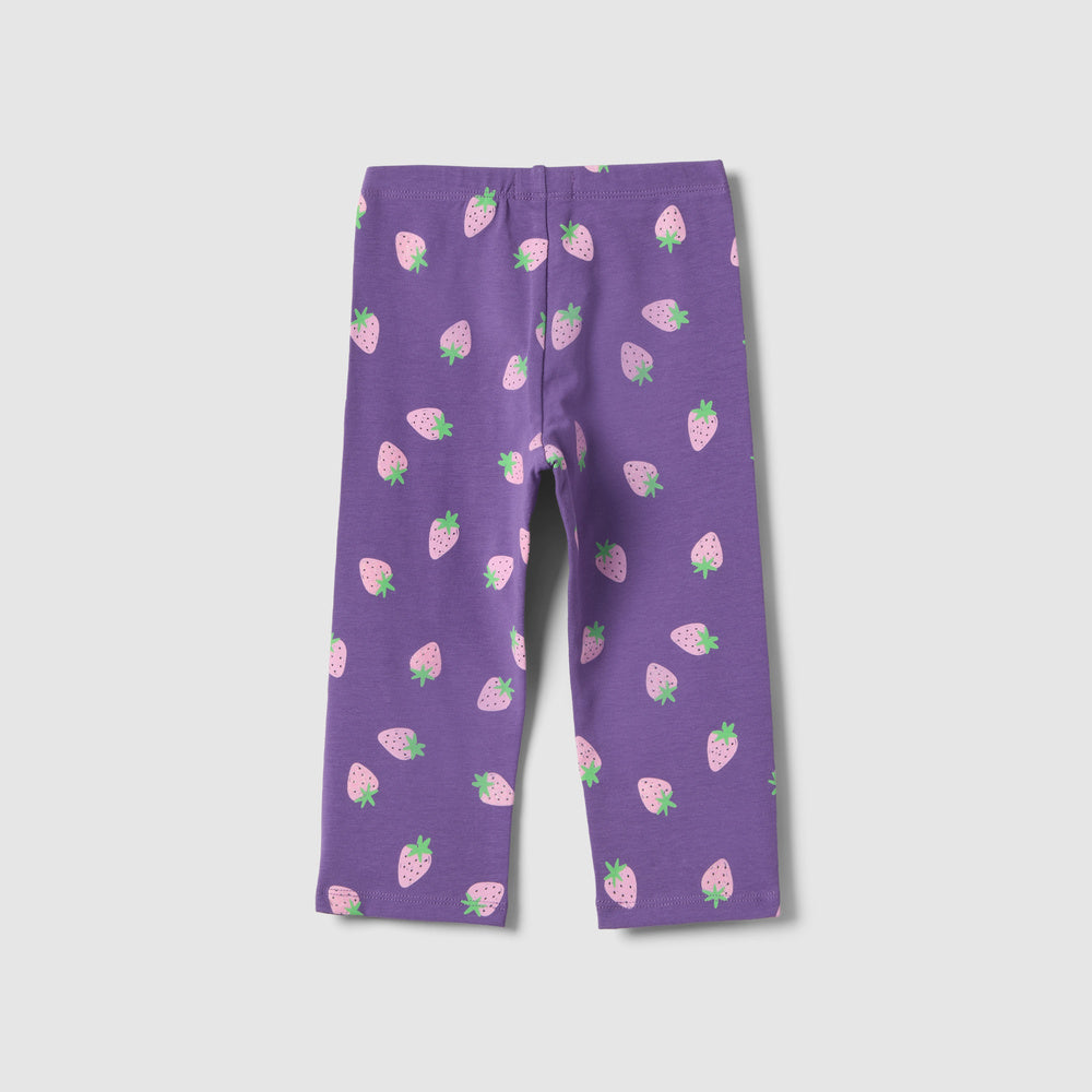 OVS | Leggings Morados de Algodón Orgánico Elástico de Corte Skinny para Niña