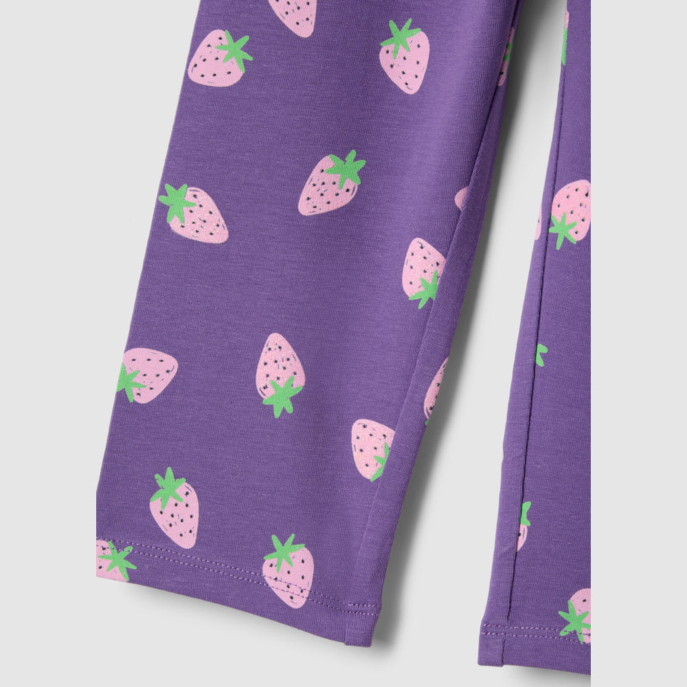 OVS | Leggings Morados de Algodón Orgánico Elástico de Corte Skinny para Niña