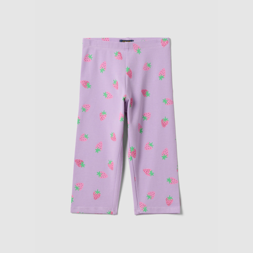 OVS | Leggings Violeta de Algodón Orgánico de Corte Skinny para Niña