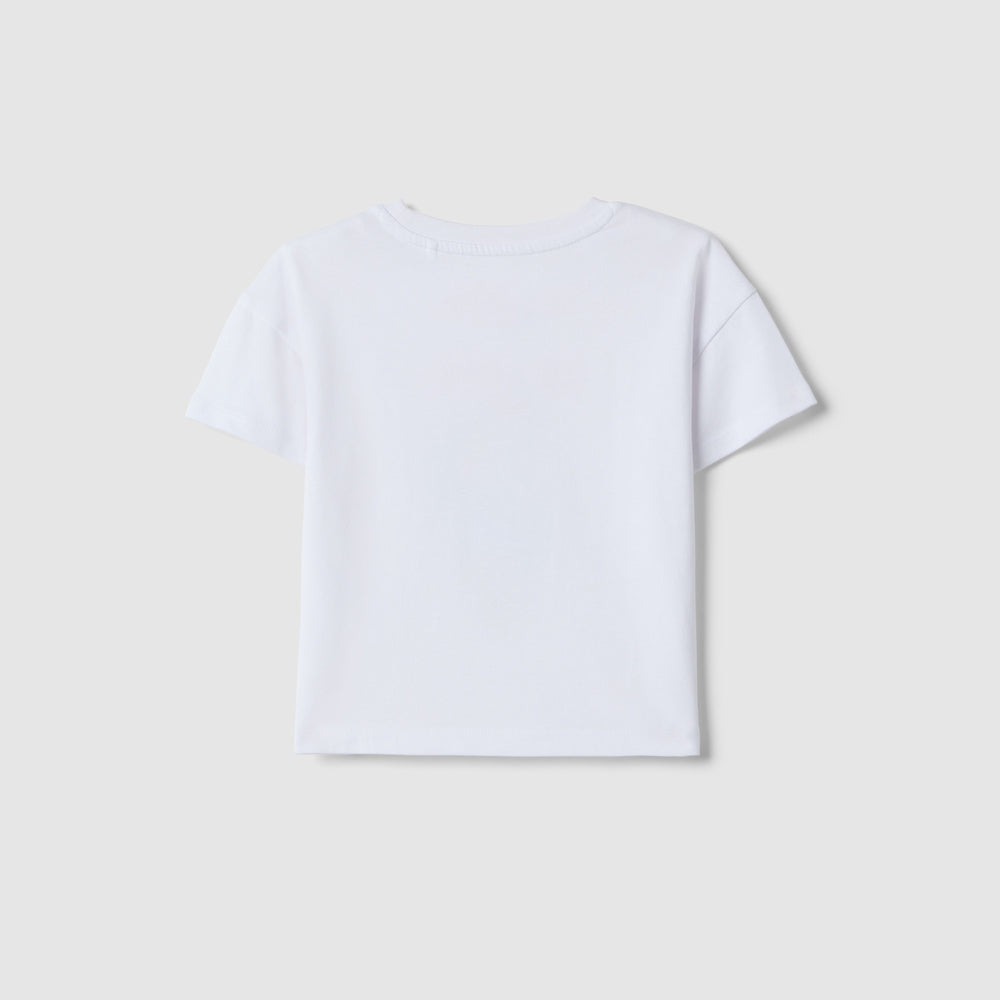 OVS | Camiseta Blanca de Algodón con Estampado de Helado para Niña