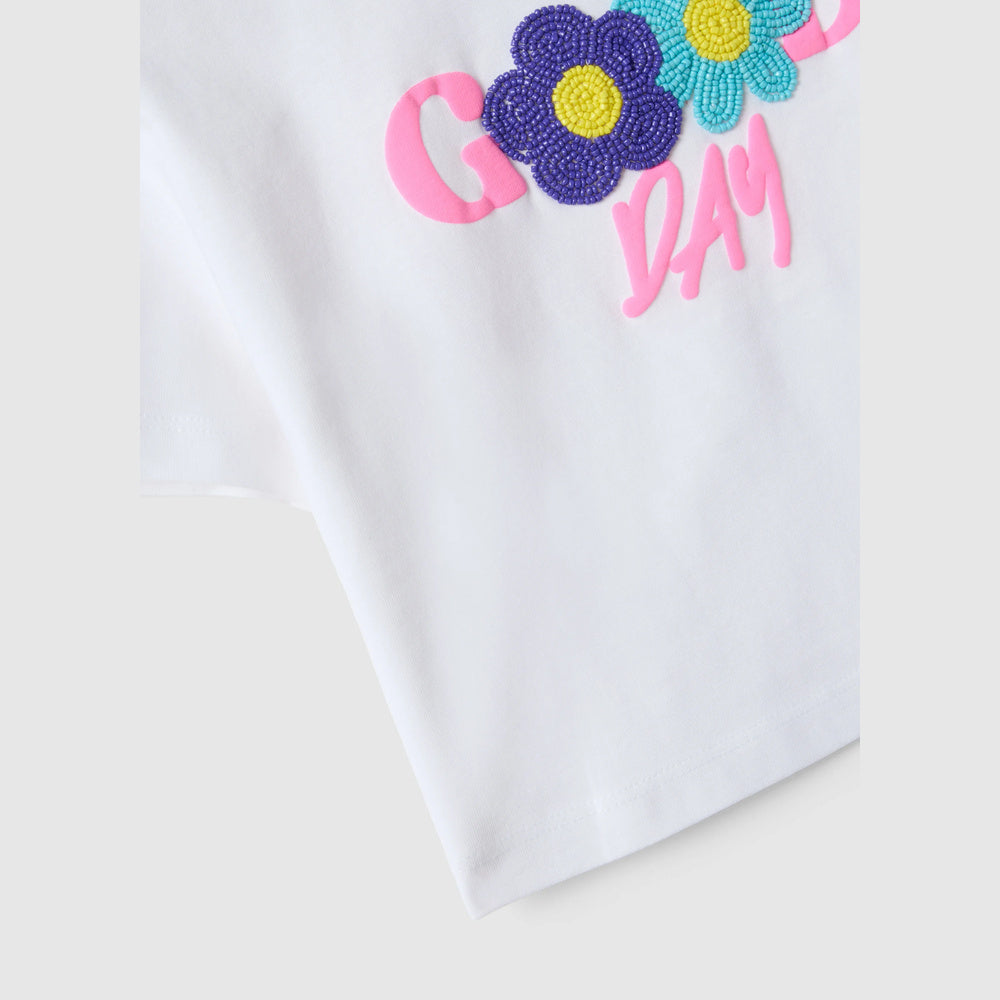 OVS | Camiseta de corte boxy con cuentas para niña