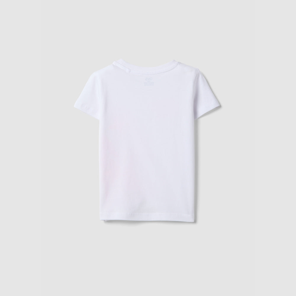 OVS | Camiseta Blanca de Algodón Puro con Detalle de Estrellas para Niña