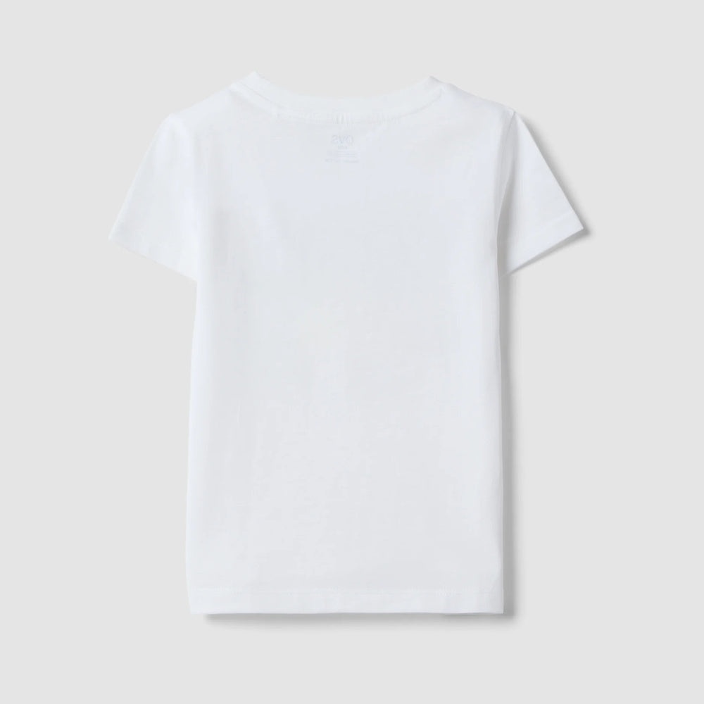 OVS | Camiseta blanca de algodón puro con estampado frutal para niña