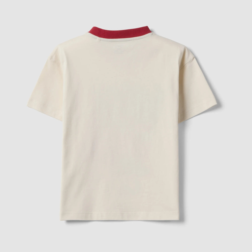 OVS | Camiseta beige de algodón puro con estampado aventurero para niño