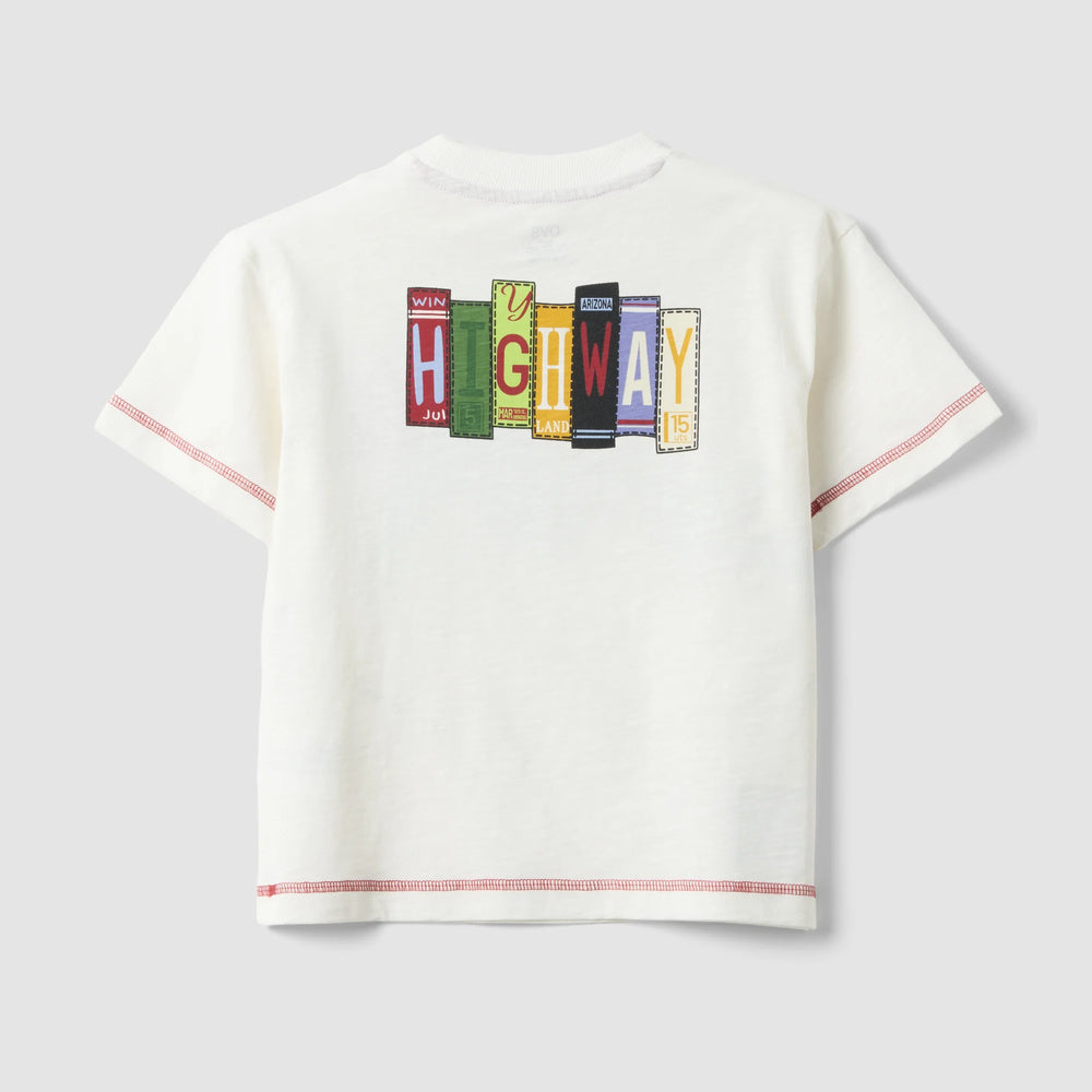 OVS | Camiseta blanca de algodón puro de corte oversize con estampado para niña
